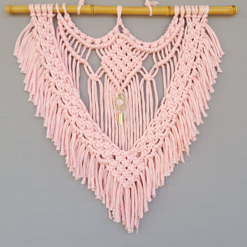 Pink Macrame with Dream Catcher