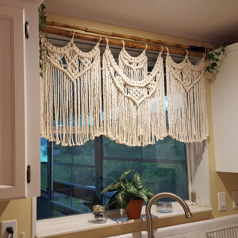 Macrame Window Curtain Valance